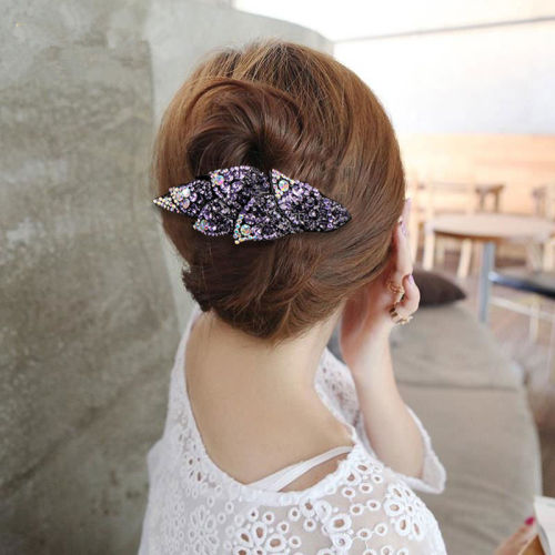 korean hair comb full diamond flower large rhinestone adult duckbill clip ponytail three-jaw clamps updo hair headdress barrettes insert comb