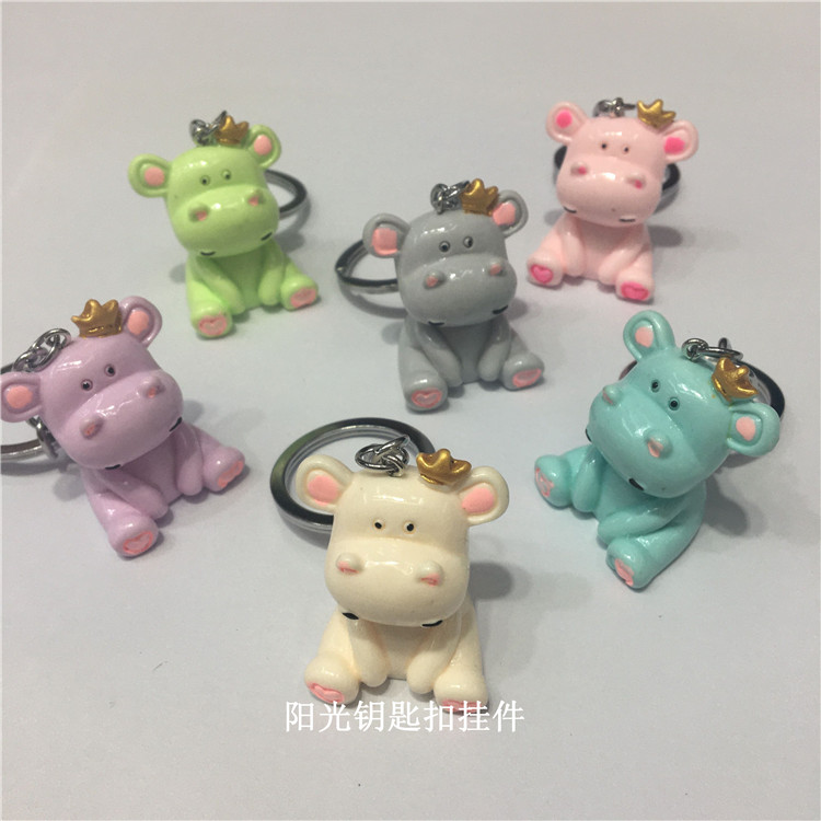 卡通生肖小牛钥匙扣挂件 树脂立体公仔 3d卡通创意可爱公仔钥匙扣