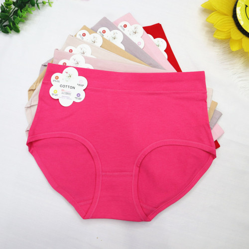 women‘s natural cotton skin-friendly underwear solid color breathable comfortable stretch cotton mid-waist girl triangle stall wholesale