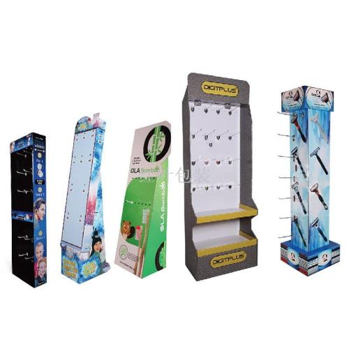 wholesale customized supermarket promotional products corrugated paper display stand multi-layer layered cardboard display stand