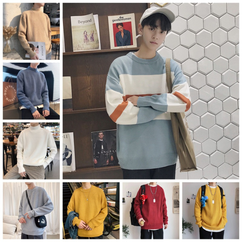 inventory men‘s sweater knitwear korean fashion trendy men‘s pullover bottoming shirt stall supply men‘s autumn