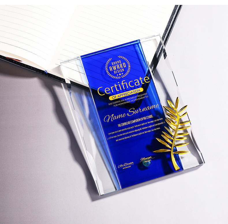 水晶奖杯定制奖牌定做玻璃授权牌经销商创意纪念品工艺品免费刻字