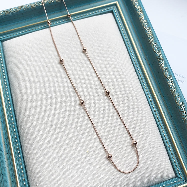 韩新款创意百搭豆豆项链钛钢气质百搭锁骨链颈链简约时尚饰品