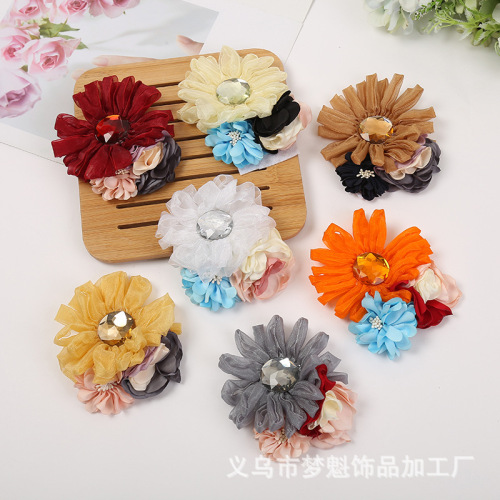 New Korean Style DIY Handmade Yarn Flower All-Matching Clothing Auxiliary Shaping Flower Material jewelry Accessories Cloth Flower Shoe Flower Wholesale