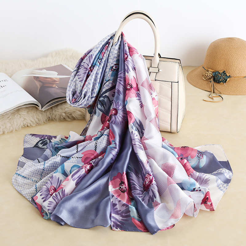 2020春夏新款新丝缎仿真丝丝巾白领气质装饰披肩时尚围巾丝巾定制