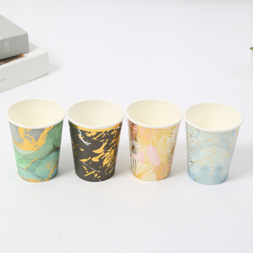 Trendy Ins Style Birthday Gathering Party Banquet Paper Cup Household Office Disposable Water Cup Tea Juice Cup