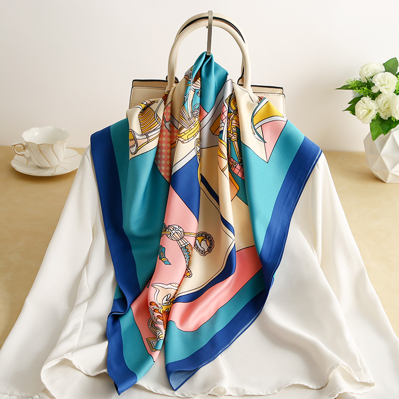 2020新款仿真丝大牌丝巾时尚空姐职业丝巾母亲节送礼围巾丝巾定制