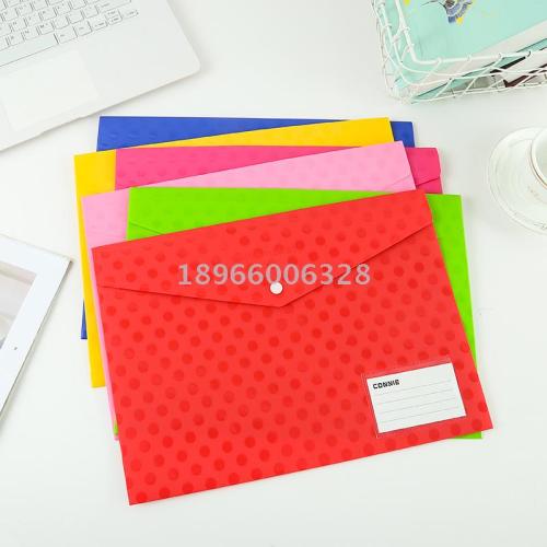 coney solid color file bag plastic snap file information bag a3/fc/a4/a5