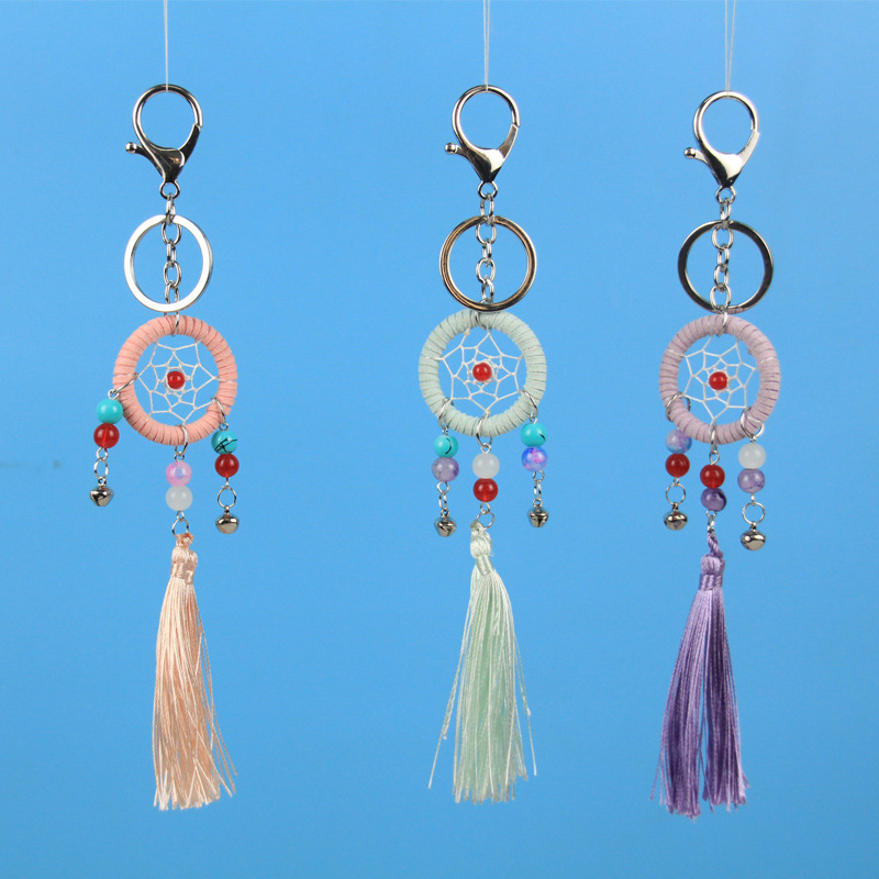 夜市地推捕梦网钥匙扣小女生包包铃铛挂饰微商吸粉扫码引流小礼品