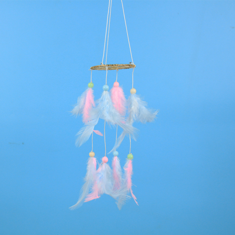 小型捕梦网挂件汽车车内装饰单圈彩色风铃夜市地推引流赠品小礼品