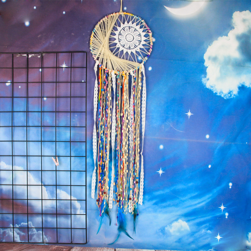 原创太阳捕梦网手工制作风铃室内挂饰婚礼现场装饰品拍摄道具现货