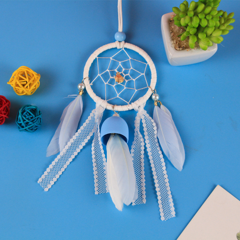 创意新款捕梦网汽车铃铛挂件可爱高档个性后视镜挂饰时尚车内装饰