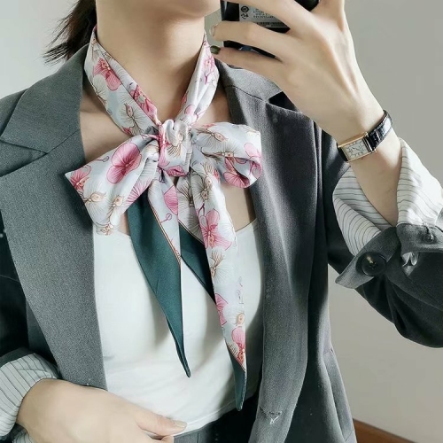 fashion korean style ribbon towel korean style double tie towel stewardess scarf