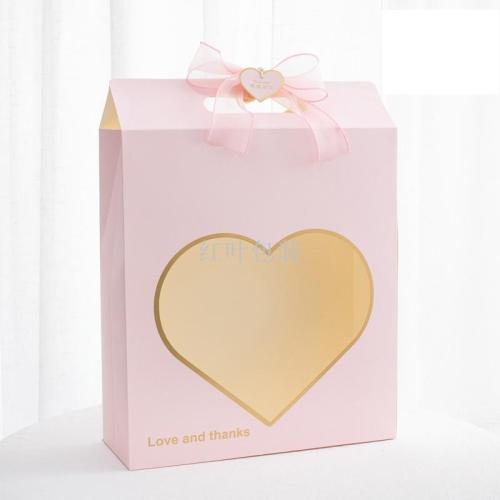 wholesale custom logo heart-shaped window flower packaging gift box candy packaging gift box