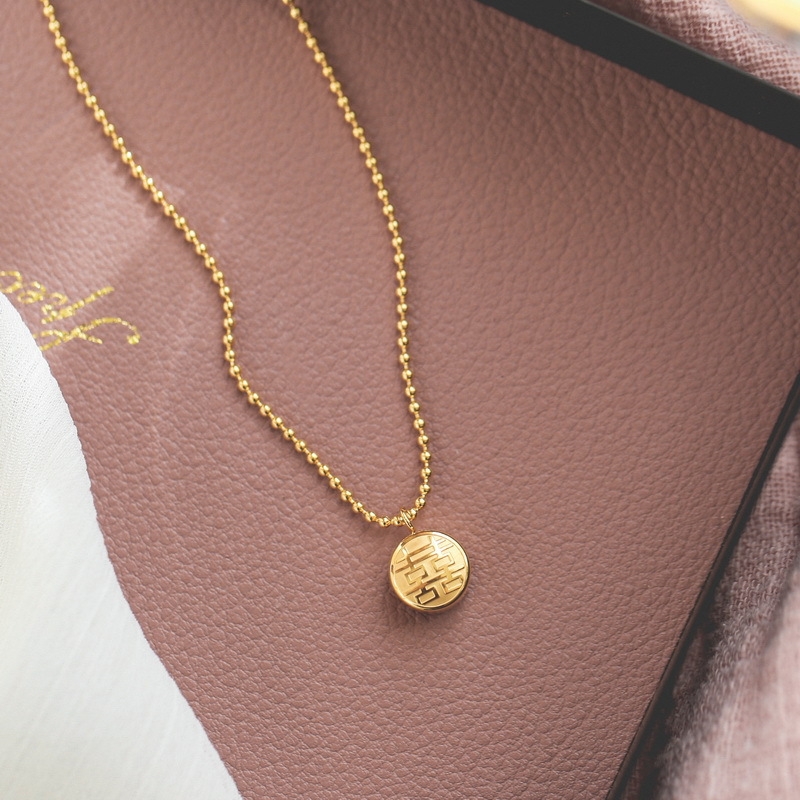 2020新款小福牌项链女潮玫瑰金简约气质时尚韩版锁骨链ins不褪色