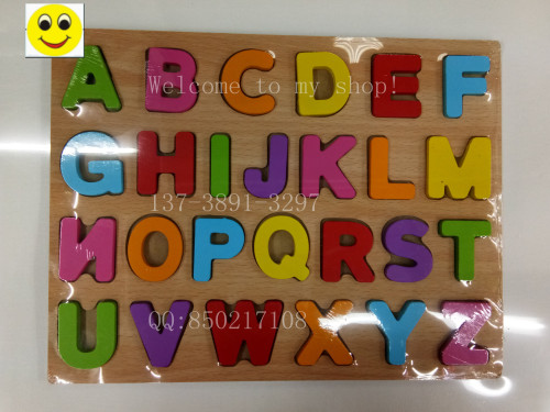 Wooden Cartoon Uppercase and Lowercase Letters and Numbers Puzzle Building Blocks Educational Toys Kindergarten Drawing Board Puzzle Building Blocks Drawing Board 