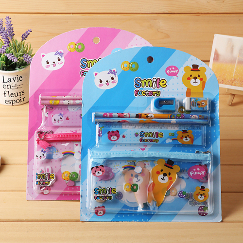 Kindergarten Pencil Case Stationery Set Children‘s Day Gift Prize Student School Supplies Stationery Gift Wholesale