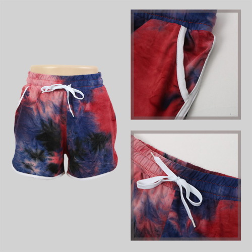 Tie-Dye Sports Pants Tie-Dye Casual flower Shorts Summer Loose Five-Point Beach Pants Yoga Pants Hot Pants