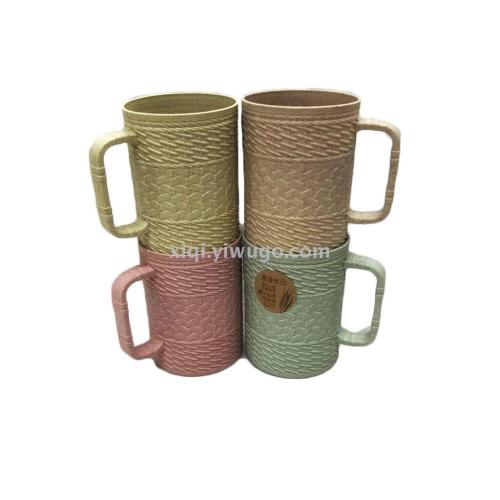 fashion woven wheat fragrance mouthwash cup environmentally friendly wheat straw decomposable drinking cup wholesale rs-201315
