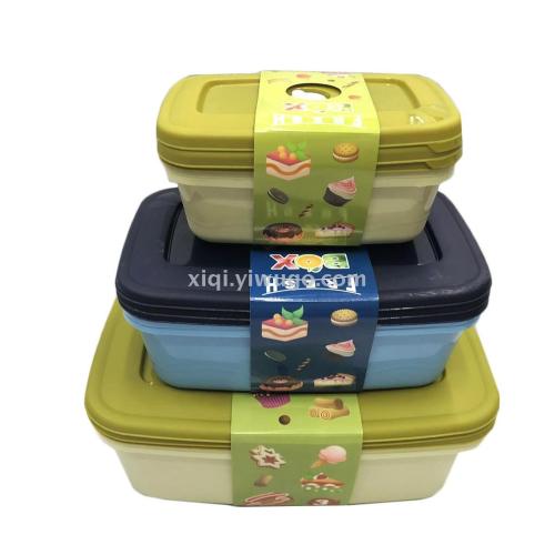 Large， Medium and Small Crisper with Air Hole Wholesale 3 Rectangular Crisper Food Storage Box RS-1682