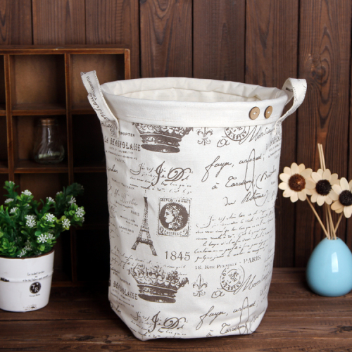 can stand straight-shaped cotton and linen sundries storage bucket can cover underwear storage bag laundry bucket