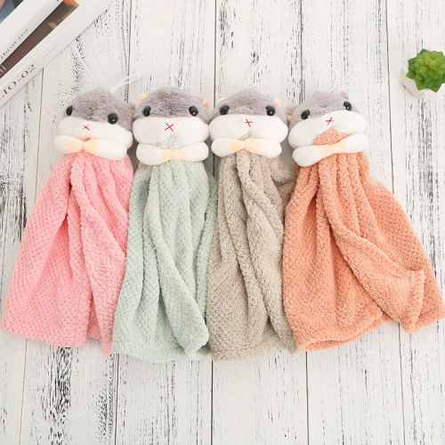 Korean Cartoon Hamster Hand Towel Bathroom Hanging Hand Towel children‘s Hand Towel Hanging Hand Towel