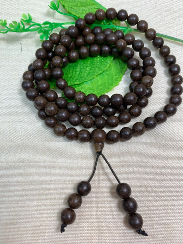 Natural Indonesian Kalimantan Agarwood 108*0.8 Beads Bracelet Ornament Gift