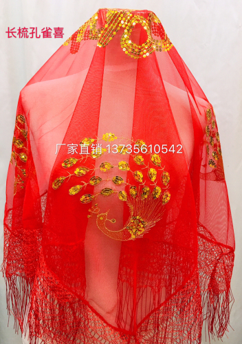 factory direct chinese wedding bride red veil wedding cover wedding supplies