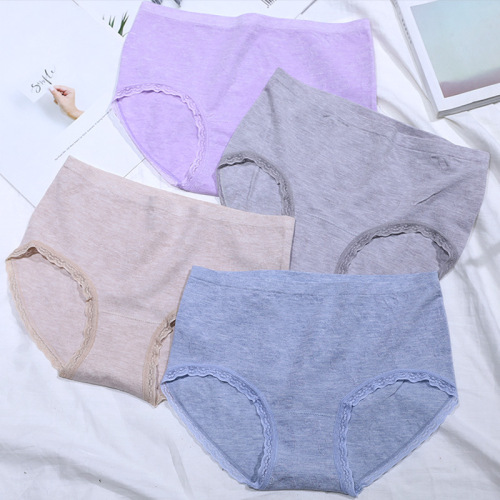 Factory Direct 2019 Modal Underwear Women‘s Solid Color Lace Underwear Women‘s Cotton Hollow Jacquard Briefs