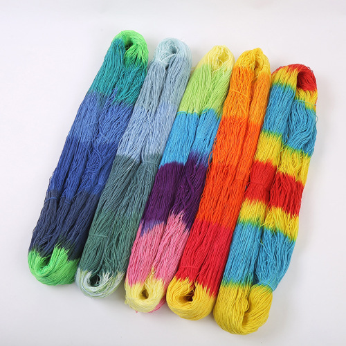 manufacturers supply cross stitch line section dyeing line specification rainbow thread combination spot diy polyester embroidery thread wholesale
