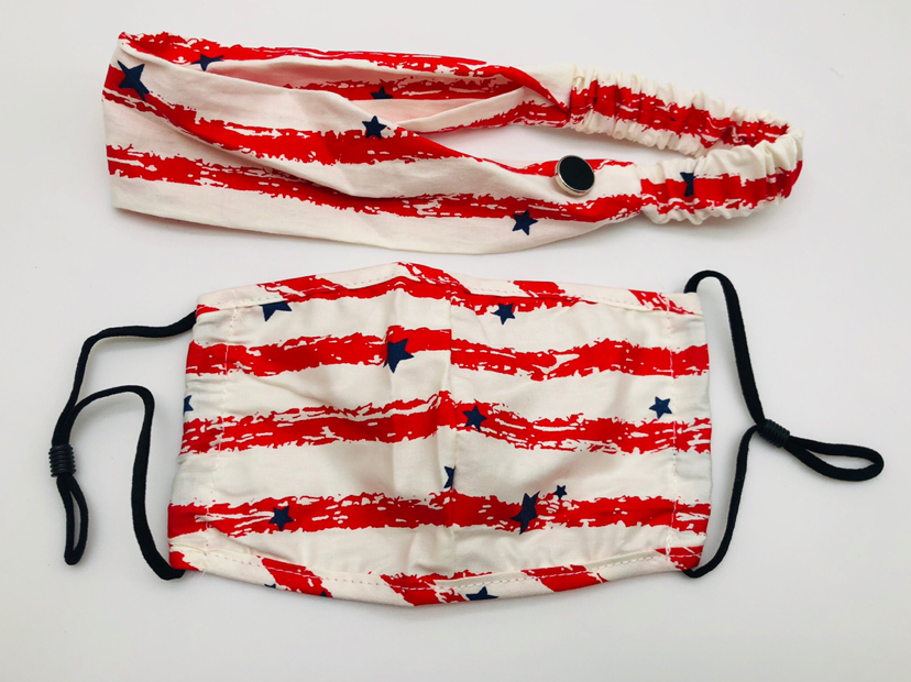 欧美时尚运动瑜伽发带口罩套装印花防尘可洗口罩防雾霾立体口罩详情9