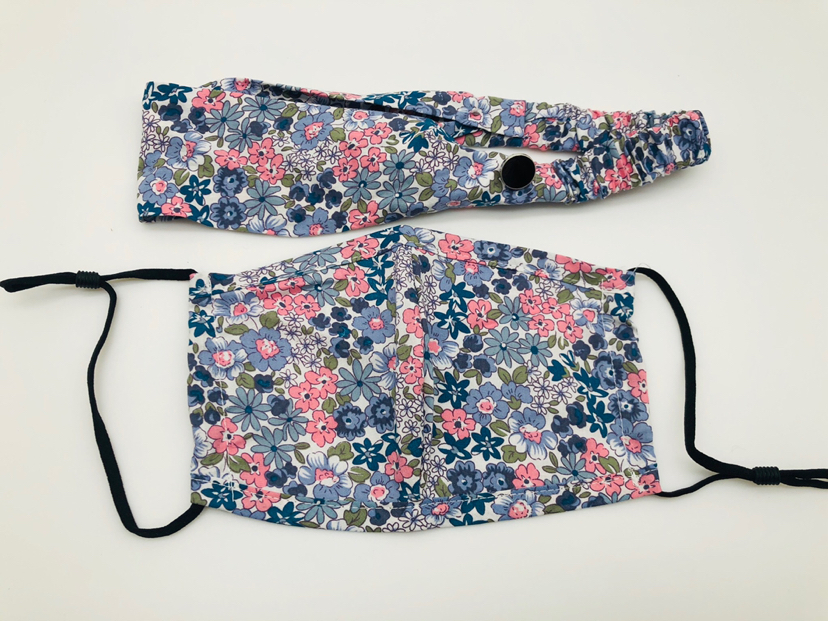 欧美时尚运动瑜伽发带口罩套装印花防尘可洗口罩防雾霾立体口罩详情6