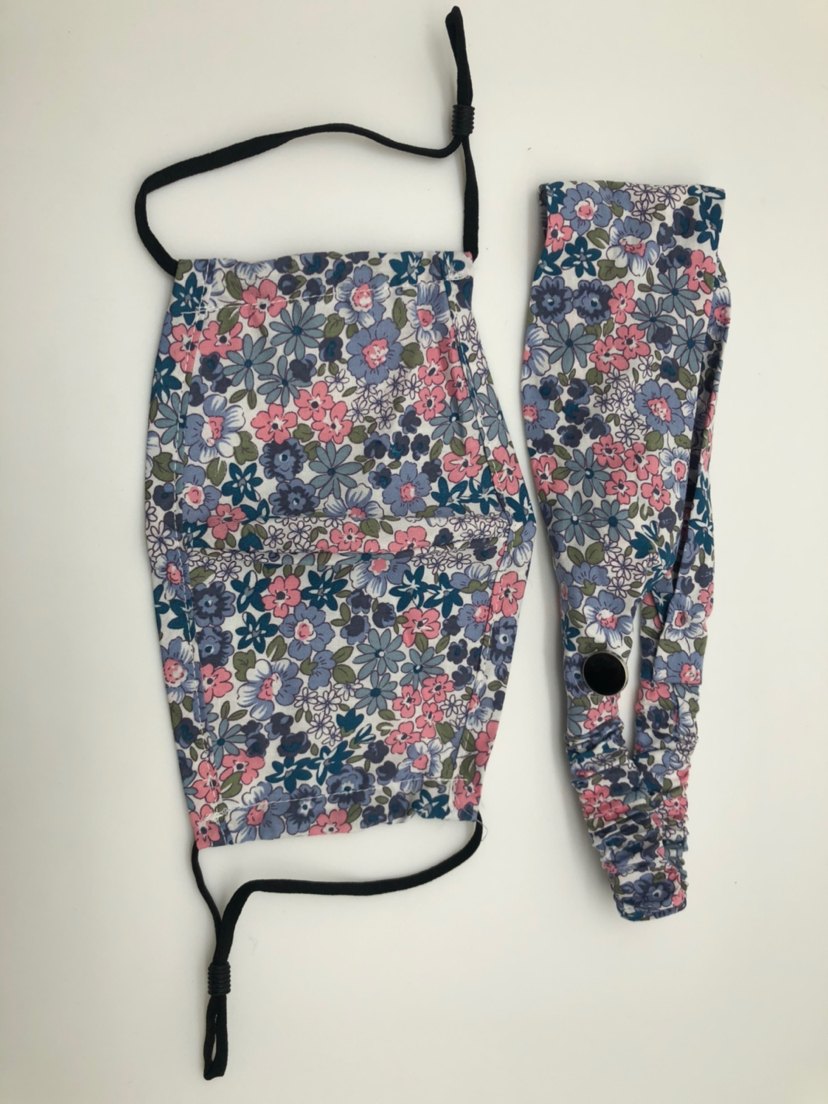 欧美时尚运动瑜伽发带口罩套装印花防尘可洗口罩防雾霾立体口罩详情3