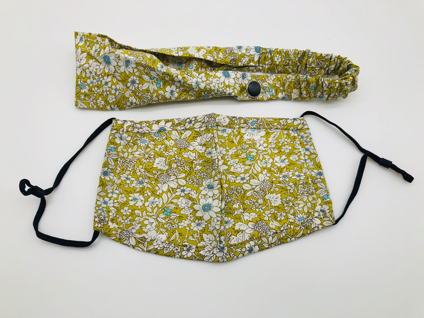 欧美时尚运动瑜伽发带口罩套装印花防尘可洗口罩防雾霾立体口罩详情8