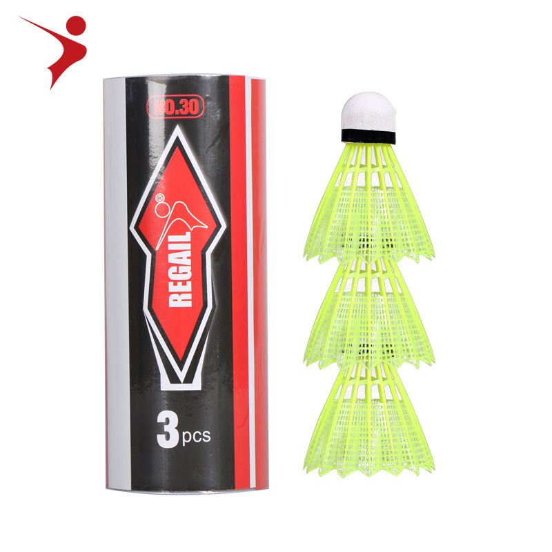 Regail,羽毛球 .3个装,塑料羽毛球,台纤头，ZBQ-3
