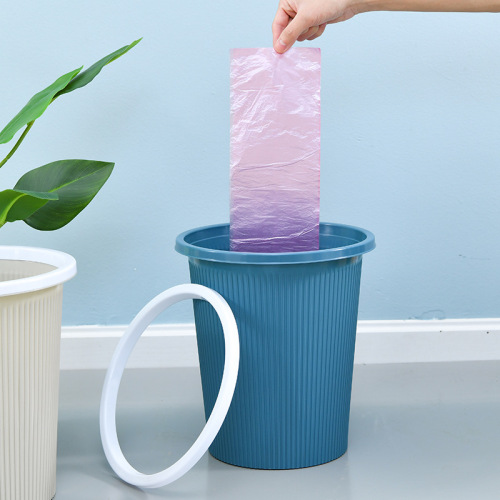Plastic Trash Can Household Automatic Bag Changing Trash Can Simple Pressure Ring Trash Can Kitchen Hotel Trash Can