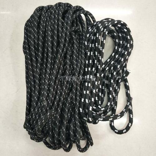 polypropylene fiber black and white round rope black background white dot