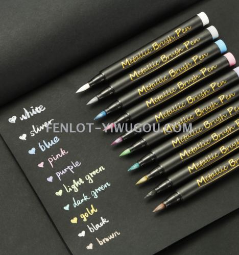 Metal Pen Wholesale Soft Pen Head Metal Color Marker Color Marker Water-Based DIY Album Graffiti Pen 
