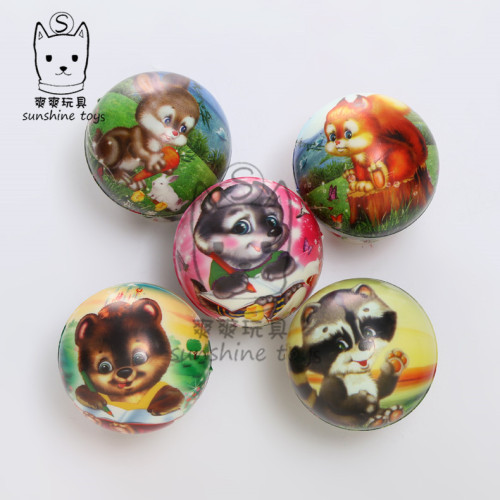 6.3 rabbit bear pu ball sponge pressure foam baby children‘s toy ball manufacturer solid pet toy