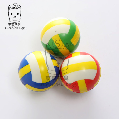factory direct sales 6.3cmpu volleyball sponge foam round stress ball customized cross-border vent toys for young children