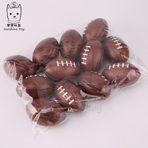 9cm Small Foam Pu Rugby Children‘s Sports Toys Vent Sponge Stress Reducing Ball Printing Factory Customization