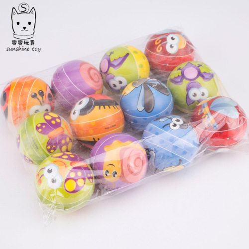 6.3cm insect cartoon pu ball vent sponge foam decompression quick and slow back elastic ball children‘s toy customization