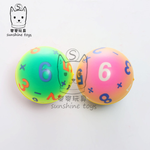 6.3 rainbow cartoon pu ball sponge pressure foam babies and children‘s toys ball manufacturers wholesale pet products