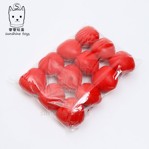 7cm paint red love heart pu ball stress relief toy foam sponge grip vent ball customized printing