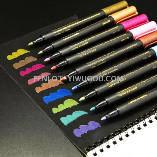 2 Color Metal Pen Set Wholesale Metal Color Marker Color Water-Based Marker DIY Album Graffiti Pen 