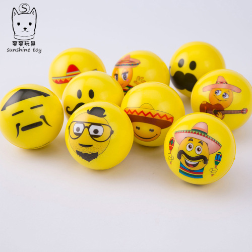 6.3cm bearded expression pu ball smiley face vent sponge foaming stress reduction ball children‘s toy manufacturer customization