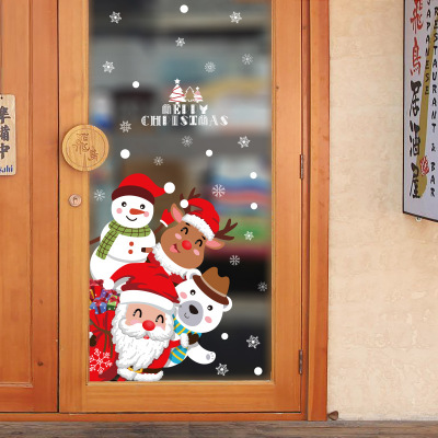 Wall stickers manufacturer wholesale Christmas new Christmas window glass cabinet can remove decorative Christmas Wall stickers