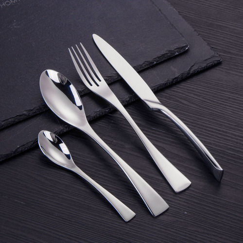 Kaya Stainless Steel Western Tableware European Style Creative Simple Gift Box Knife， Fork and Spoon Four-Piece Set Hotel Supplies Fishtail Design 