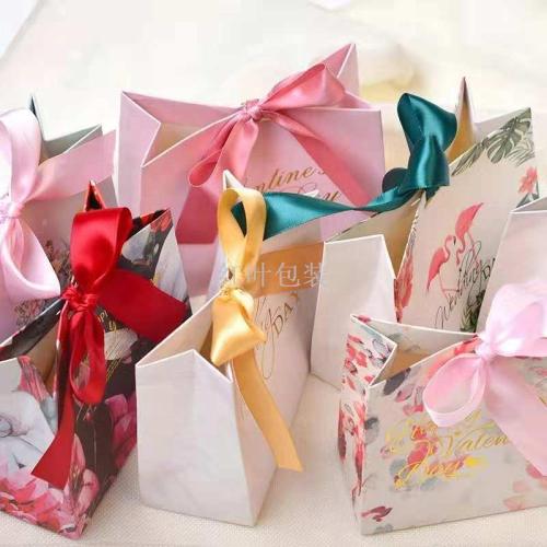 wholesale custom wedding birthday party candy chocolate gift bag with ribbon elevator