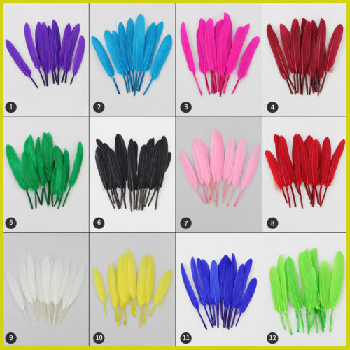 Feather Wholesale Supply Colorful Goose Small Straight Knife 12-17cm Handmade DIY Yiwu Feather Factory Direct Sales Baking